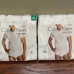Calvin Klein Men's V-Neck Tee, 6-pack, Color : White, Men's Size : X-Large